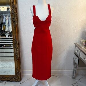 Zara Red Bodycon Sweetheart Dress